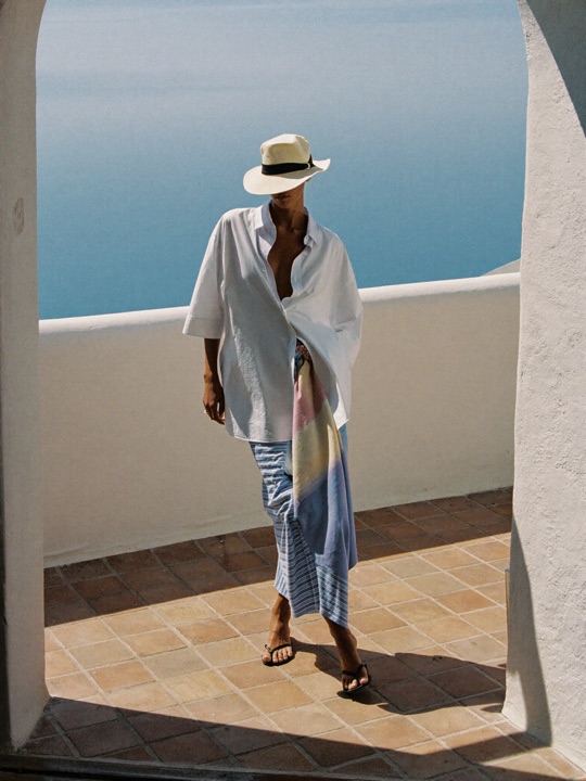 Riviera — Hard Mediterranean sun, terracotta, sea haze
